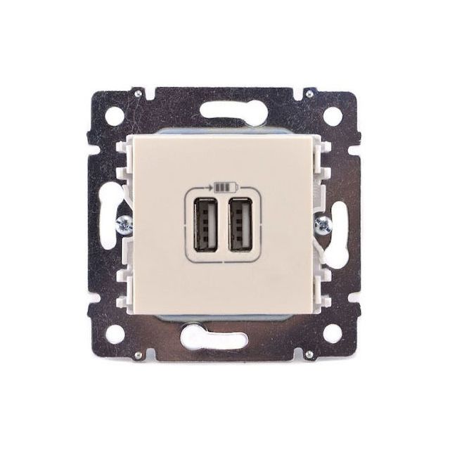 Valena Charging Socket 2XUSB Recessed Cream 774170