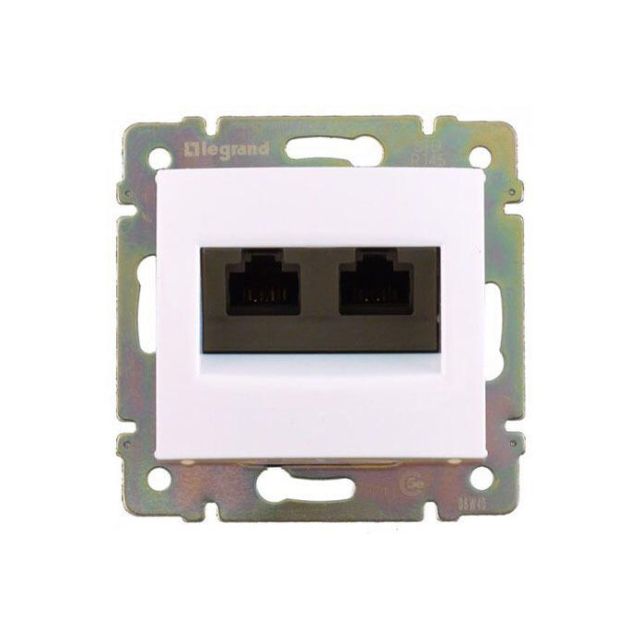 Valena Πρίζα Πληροφορικής RJ45 CAT6 UTP Διπλή Χωνευτή Λευκό 774247