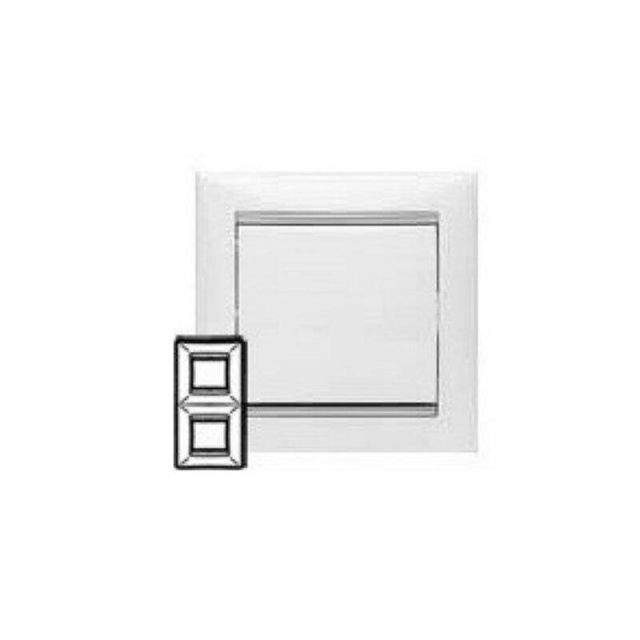 Valena Frame 2 Gangs Vertical Aluminium 774296