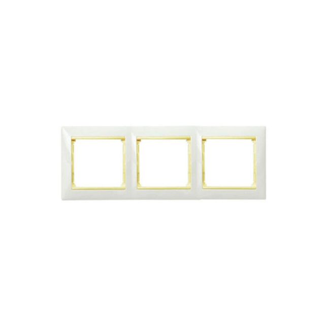 Valena Frame 3 Gangs Horizontal White/Honey 774483