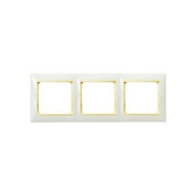 Valena Frame 3 Gangs Vertical White/Honey 774487