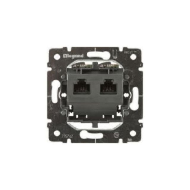 Galea Life Socket RJ45 CΑΤ6 STP 2 Gangs Recessed Black 775768