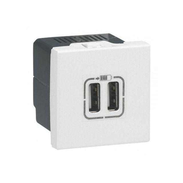 Mosaic Πρίζα Φόρτισης 2USB Χωνευτός White 77594
