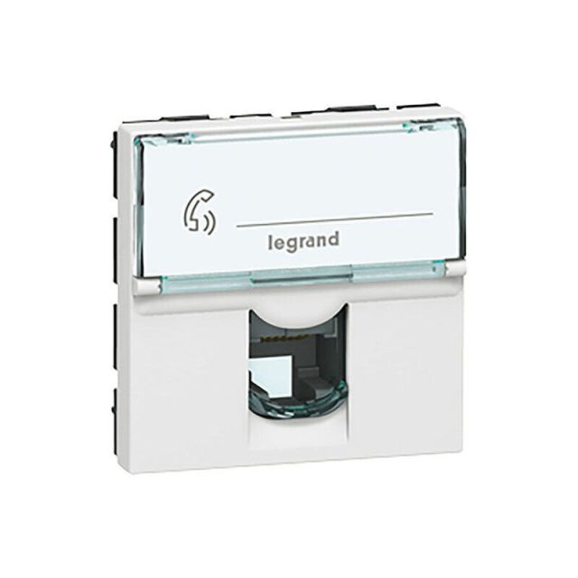 Mosaic RJ45 8 Contacts Socket Recessed White 078734