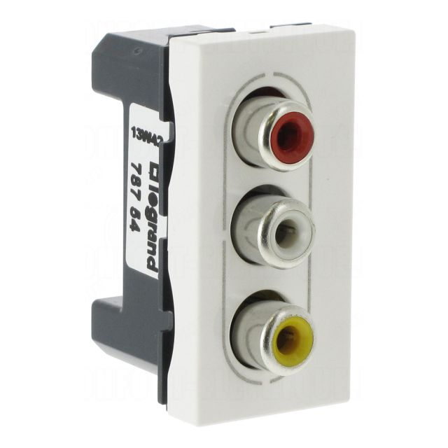 Πρίζα Video 3Rca Λευκή Mosaic