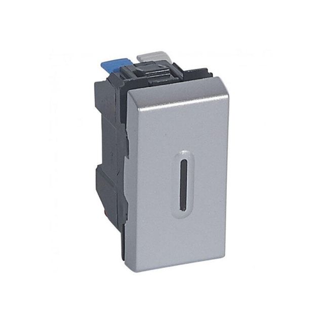 Mosaic Switch A/R With Indication 1 Gang Aluminium 079202