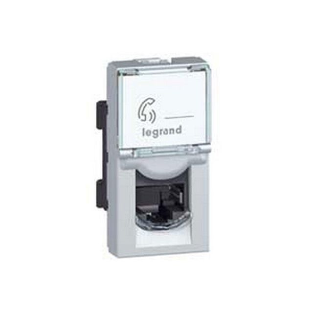 Mosaic RJ45 CAT6 UTP1 Socket Recessed Aluminium 79260