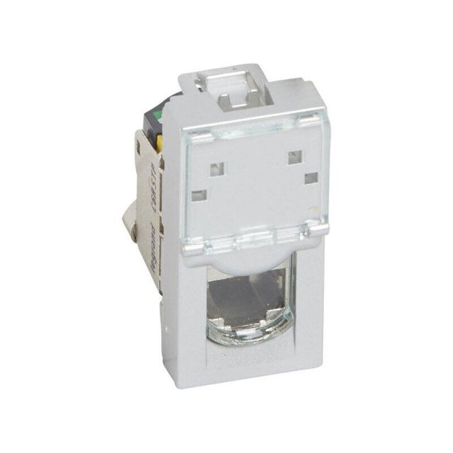 Mosaic RJ45 CAT6A STP Socket Recessed Aluminium 079473