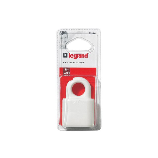 Elecrical Plug Extension Male 6A Straight White