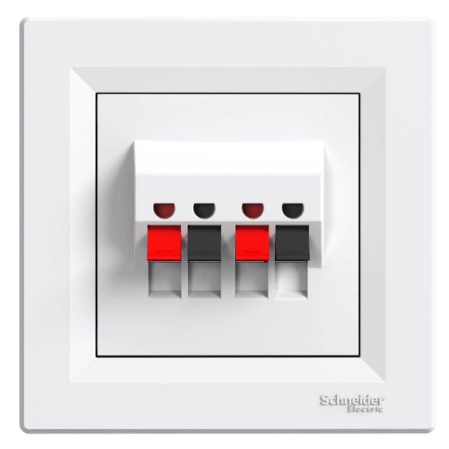 Asfora Πρίζα Ηχείων Διπλή Λευκό EPH5700121