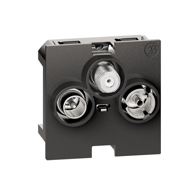 Living Now Πρίζα TV-RD-SAT Μαύρο K4210M2D