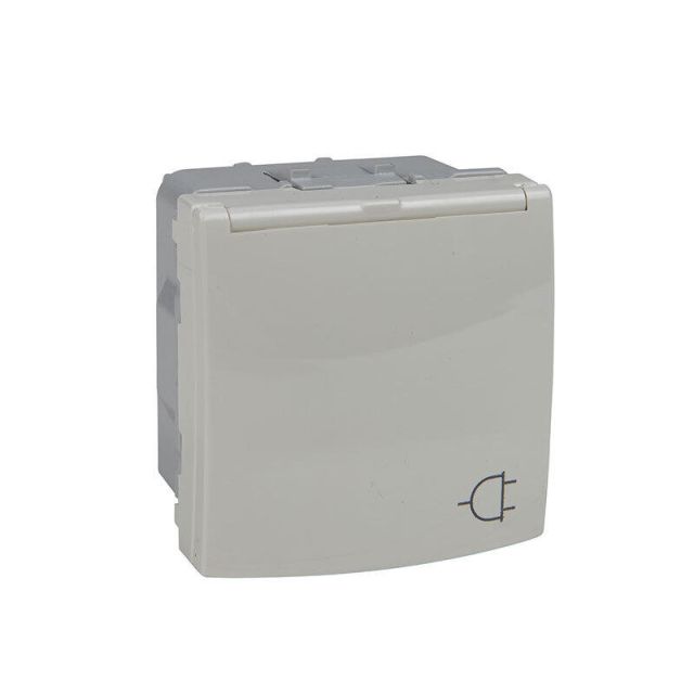 Unica Πρίζα 2P+E Socket with Shutters and Lid Ivory MGU3.037.25TA
