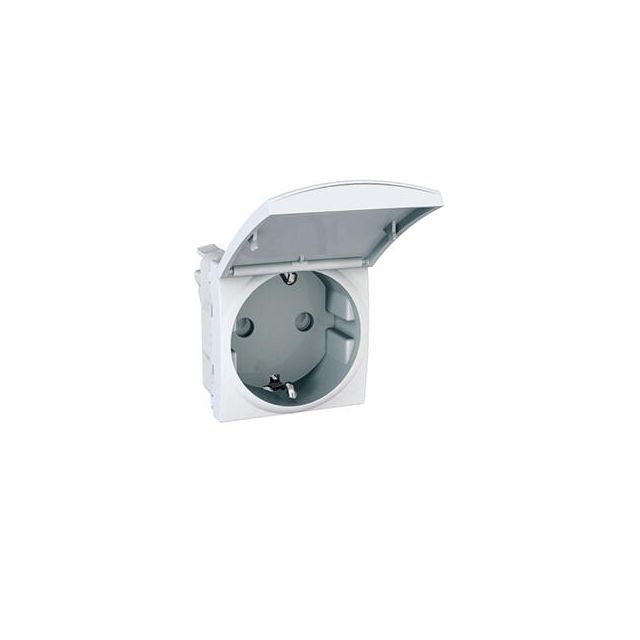 Unica 2P+E Socket with Shutters and Cover White MGU3.057.18TA