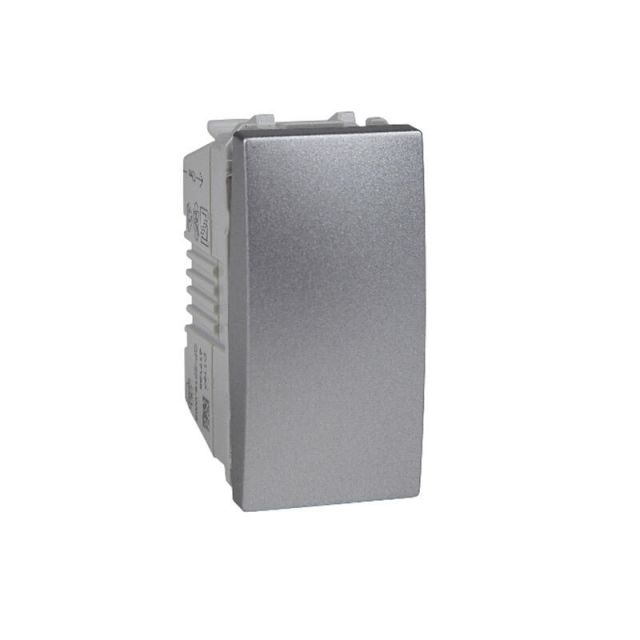 Unica Top/Class Switch A/R 1 Gang Aluminium MGU3.103.30