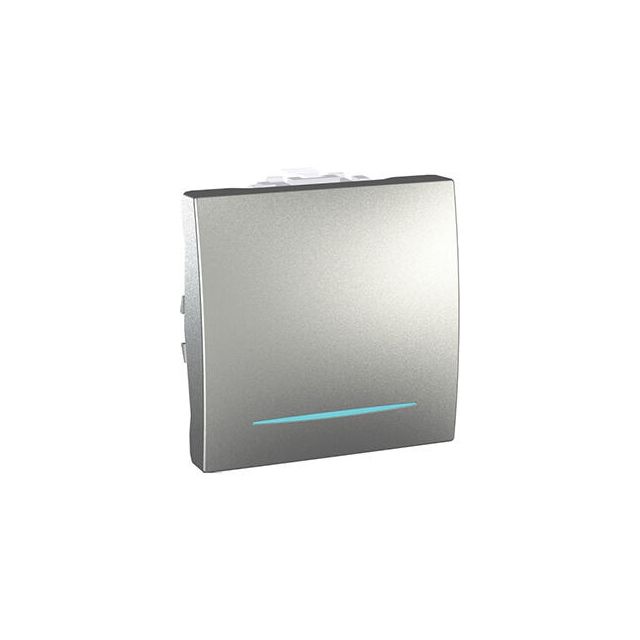 Unica Top/Class Push Button with Indication Light Aluminium MGU3.206.30N