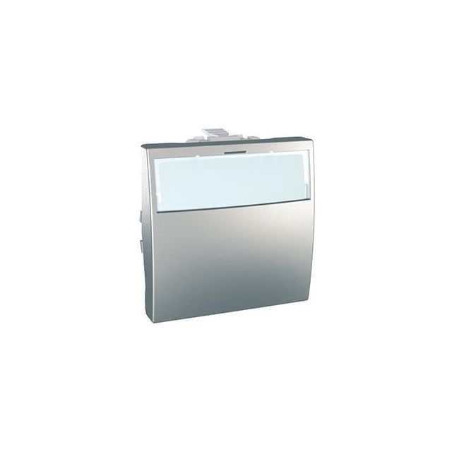 Unica Top/Class Push Button with Label Holder and Indication Aluminium MGU3.246.3012V