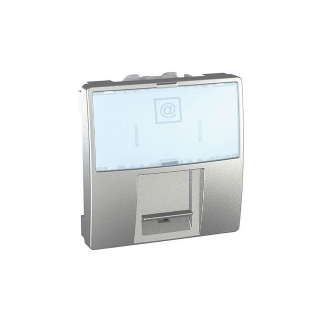 Unica Top/Class RJ45 UTP CAT5E Lexcom Socket 2 Gangs Aluminium MGU3.421.30