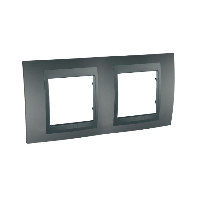 Unica Top Frame 2 Gangs Horizontal Graphite MGU6.004.12
