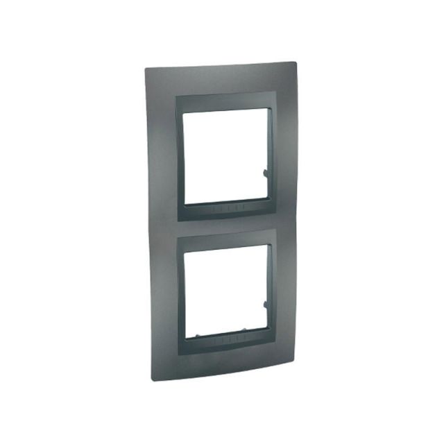 Unica Plus Frame 2 Gangs Vertical Graphite MGU6.004V.12