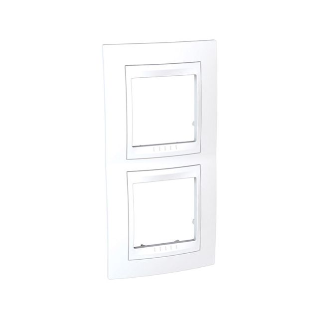 Unica Plus 2 Gang Vertical Cover Frame White MGU6.004V.18