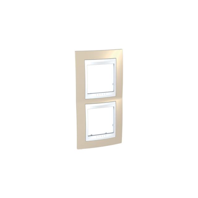 Unica Plus Frame 2 Gangs Vertical Sand/White MGU6.004V.867