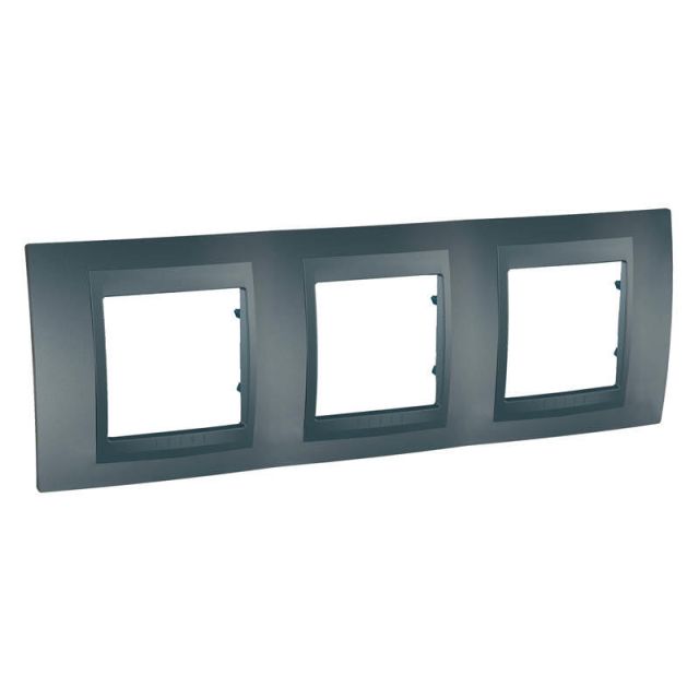 Unica Plus Frame 3 Gangs Horizontal Graphite MGU6.006.12