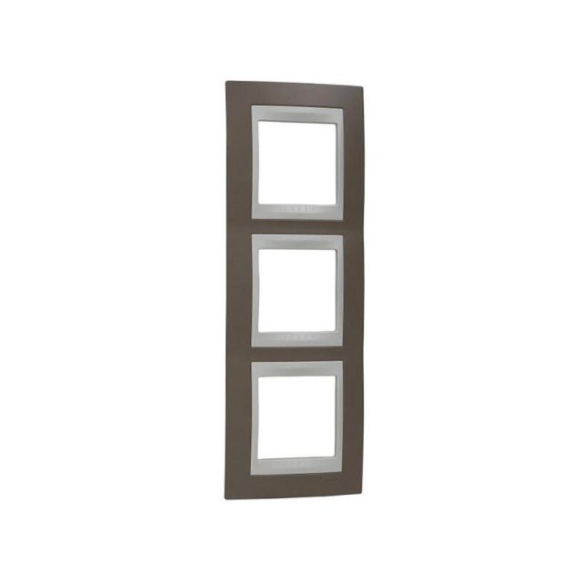 Unica Plus Frame 3 Gangs Vertical Mink/Ivory MGU6.006V.574