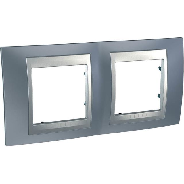 Unica Top Frame 2 Gangs Horizontal Aluminium MGU66.004.097