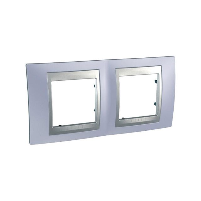 Unica Top Πλαίσιο 2 Θέσεων Οριζόντιο Μπλε Beryl/Αλουμίνιο MGU66.004.098