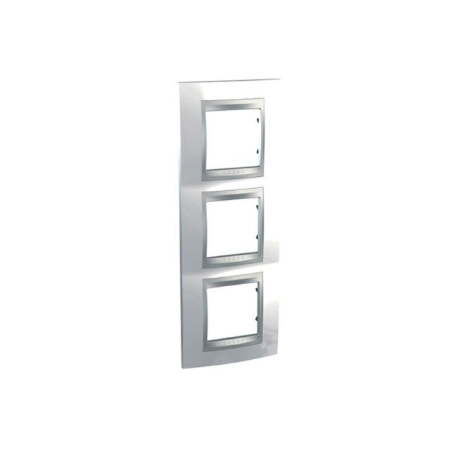 Unica Top Frame 3 Gangs Vertical White/Aluminium MGU66.006V.092
