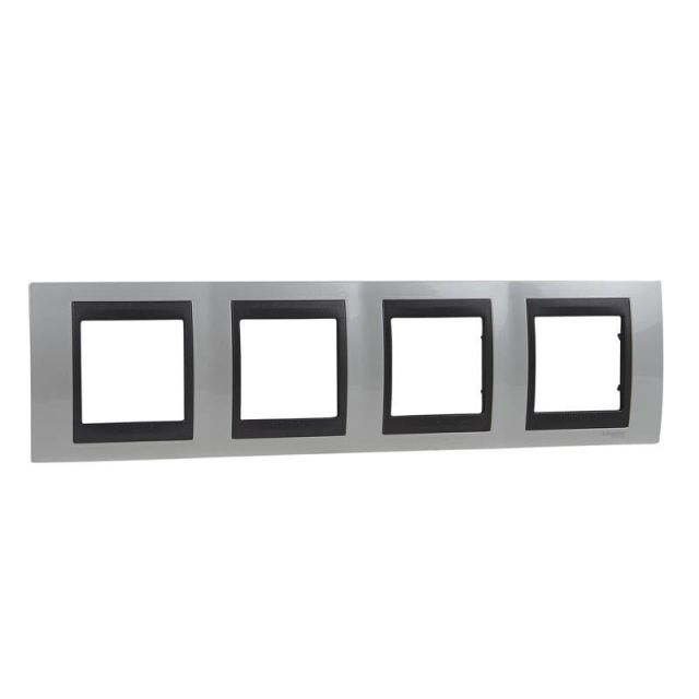 Unica Top Frame 4 Gangs Horizontal White/Graphite MGU66.008.292