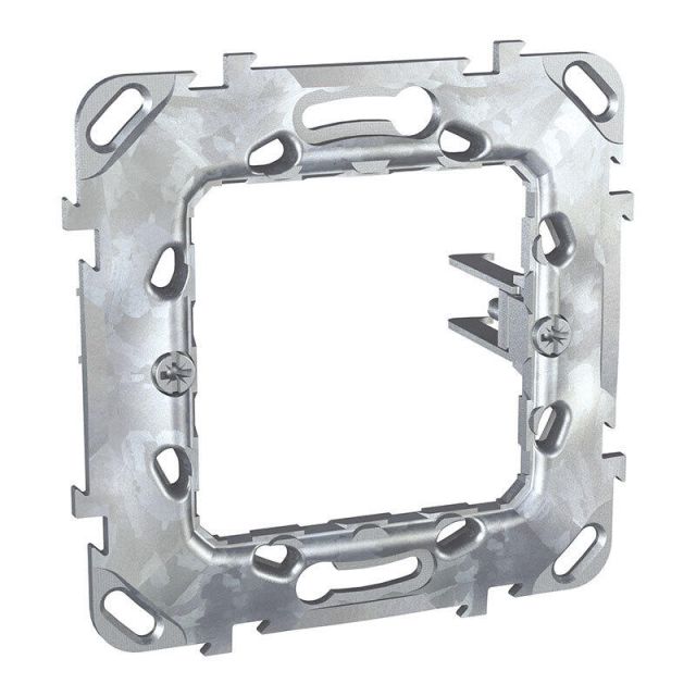 Unica Universal Fixing Frame With Long Claws 2 Modules 1 Gang Stainless Steel MGU7.002.GLS