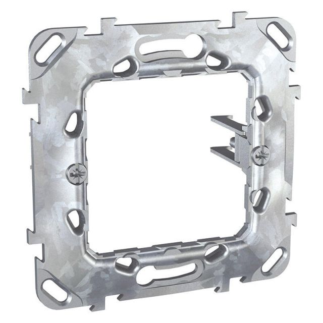 Unica Universal Fixing Frame Without Claws 2 Modules 1 Gang Metallic MGU7.002