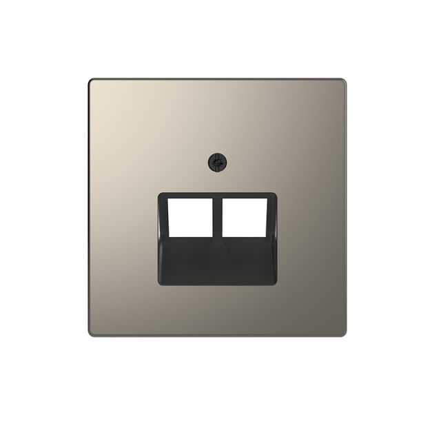 Merten D Plate 8-8 2xRJ45 Nickel MTN4522-6050