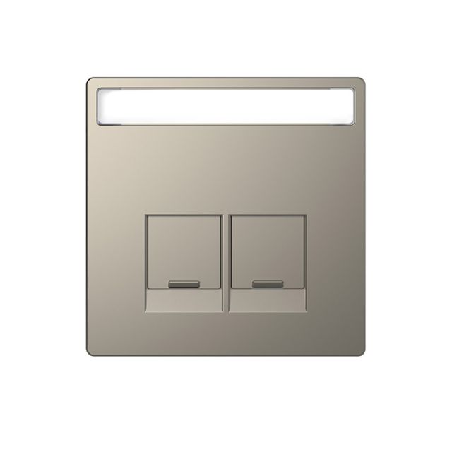 Merten D Plate 2xRJ45 with Marking Nickel MTN4574-6050