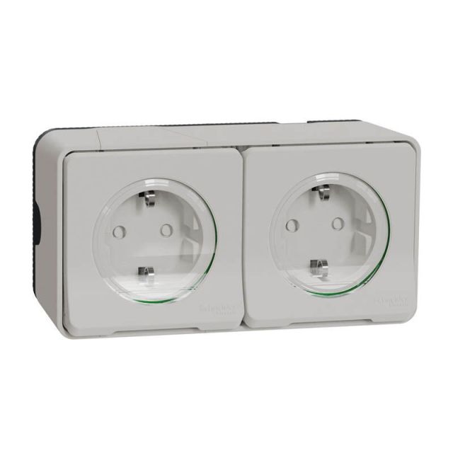 Mureva Styl Socket 2P+E with Shutters 2 Gangs White MUR39035
