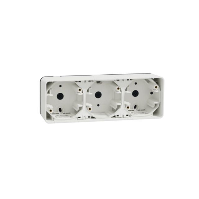 Mureva Styl Wall Mounted Box 3 Gangs Horizontal White MUR39913