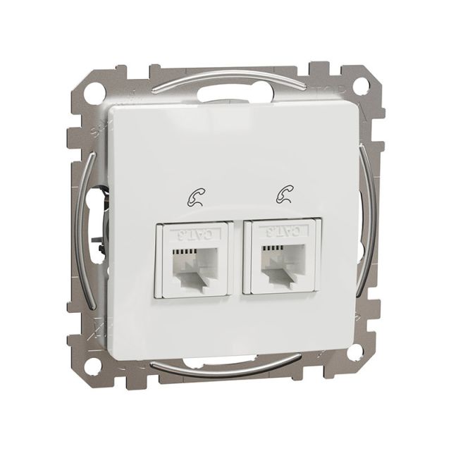 Sedna Design & Elements Πρίζα Τηλεφώνου Διπλή RJ11 Λευκό SDD111492