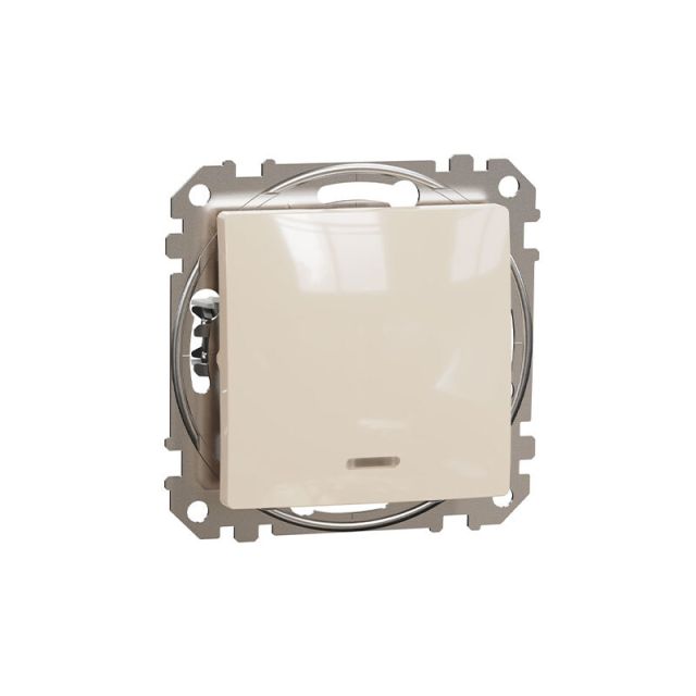 Sedna Design & Elements Απλός Διακόπτης με Ενδεικτική Λυχνία Μπεζ SDD112101N