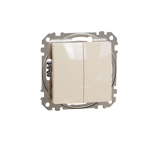 Sedna Design & Elements Διπλό Μπουτόν 10A Μπεζ SDD112118