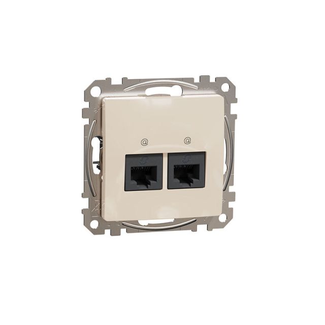 Sedna Design & Elements Πρίζα 2xRJ45 CAT6A UTP Μπεζ SDD112467