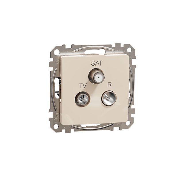 Sedna Design & Elements Πρίζα Διέλευσης TV-R-SAT 10DB Μπεζ SDD112488