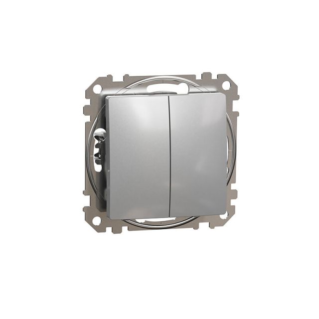 Sedna Design & Elements Διπλό Μπουτόν 10A Αλουμίνιο SDD113118