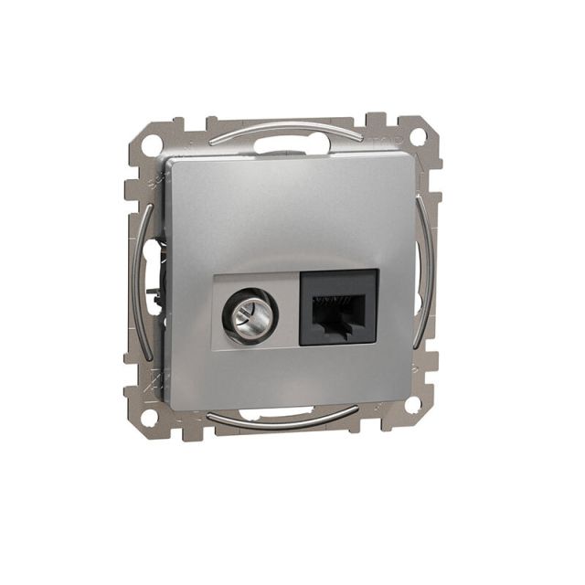 Sedna Design & Elements Socket RJ45 CAT6 UTP-TV Aluminium SDD113469T