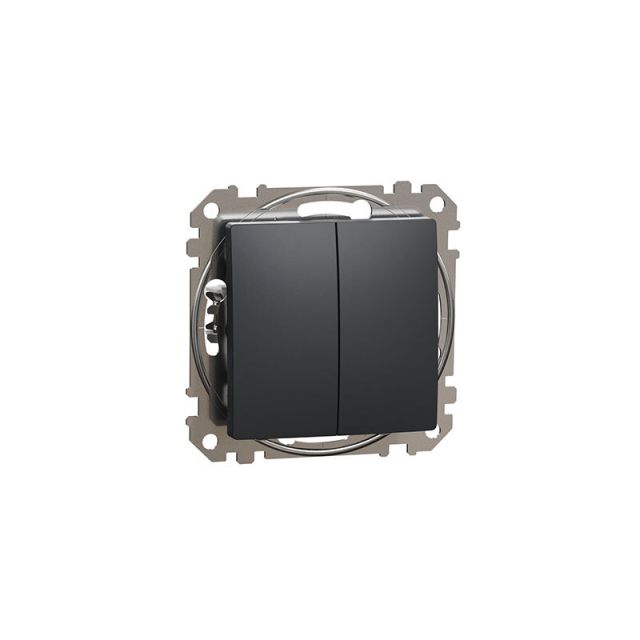 Sedna Design & Elements Double 1-Way Push-Button 10A Anthracite SDD114118