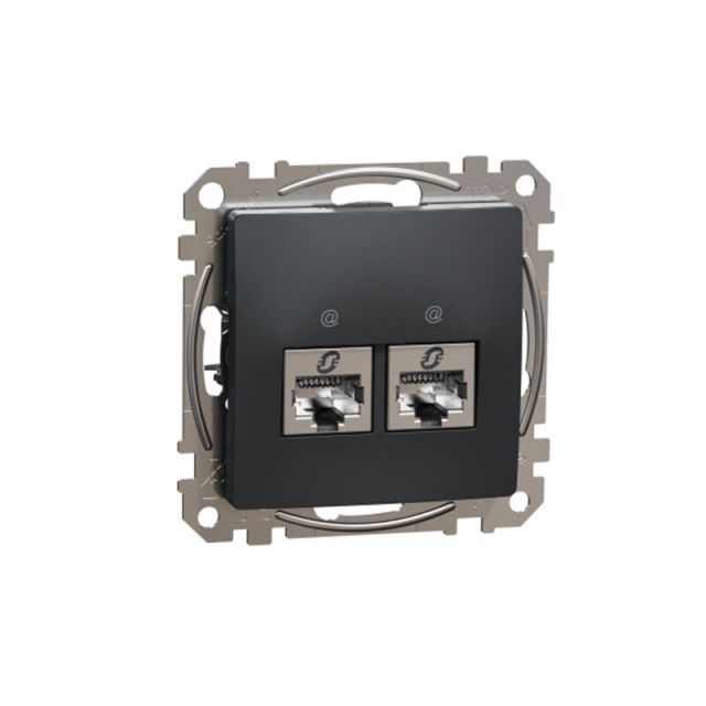 Sedna Design & Elements Πρίζα 2xRJ45 CAT6A STP Ανθρακί SDD114467S