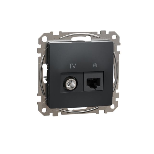 Sedna Design & Elements Πρίζα RJ45 CAT6 UTP-TV Ανθρακί SDD114469T