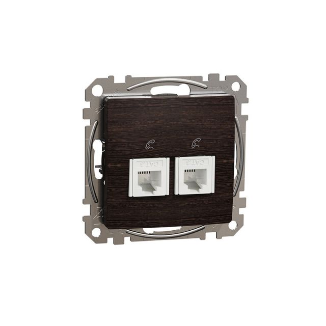 Sedna Design & Elements Telephone Socket 2XSocket RJ11 Wood Wenge SDD181492