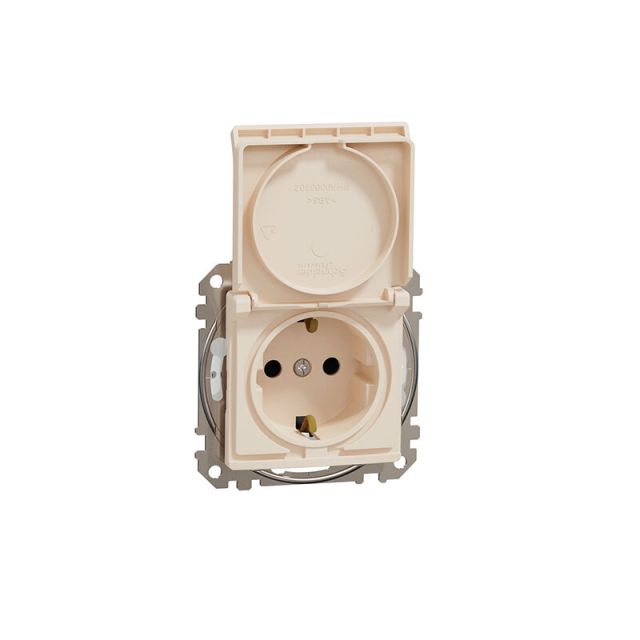 Sedna Design & Elements Safety Socket Schuko UPS 2P+E with Cap IP44 Beige SDD212024