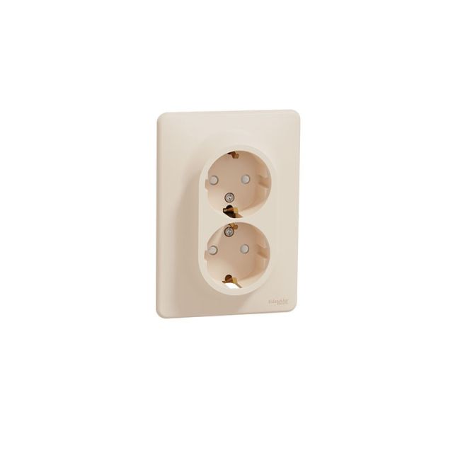 Sedna Design & Elements Double Safety Socket 2P+E Beige SDD312221